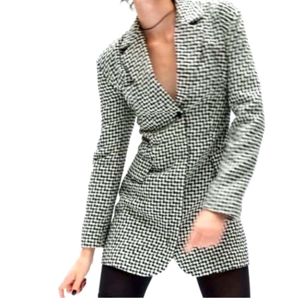 Zara houndstooth blazer style dress